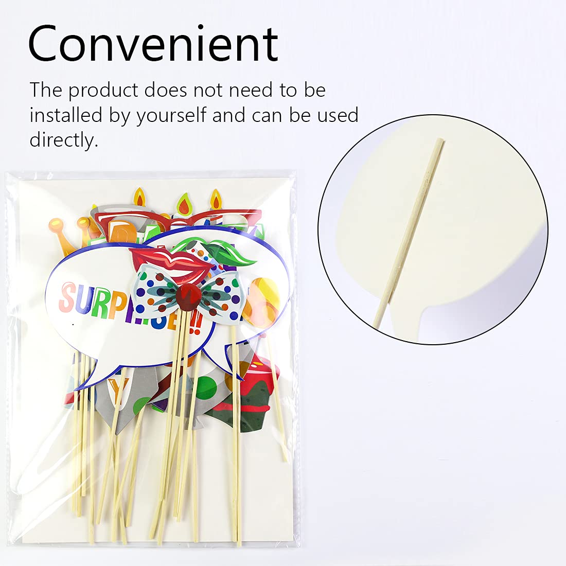 Pipi 18Pcs Birthday Photo Booth Props Party Decorations For Girls Kids Fiesta Photo Props Party Favors